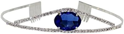 Exquisite Selebrity Wedding Bridal Pageant Prom Bridesmaid Flower Girl Cosplay Party Rhinestone Tiara Crown (BLUE)