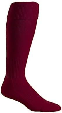 Soccer Socks For Adults (White, Black, Royal, Navy, Red, Kelly, SKy Blue, Yellow, Purple, Burgundy, Marron) (Burgundy)
