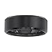 Tungsten Wedding Band Ring For Men & Women, Brushed Matte Black Engagement Ring Finish w/ Beveled Polished Edge - Durable and Comfortable 8mm Width Ring