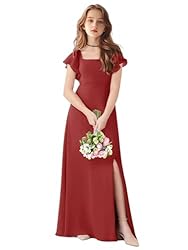 TAISHAN Junior Bridesmaid Dress for Wedding Ruffle