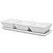 Set of 3 Decorative Modern Mini White Square Flower, Succulent Planters/Dishes with Display Tray