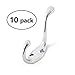 Ambipolar 10 Pack Heavy Duty Decorative Dual Coat Hook - Great for Wall Mounted Hook Rack, Coat Hanger, 3-1/2