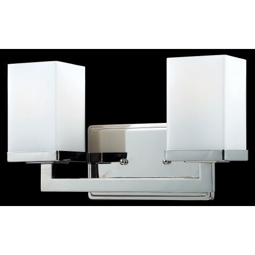 Z-Lite 1901-2V Tidal Two Light Vanity Light, Metal Frame, Chrome Finish and Matte Opal Shade of Glass Material - Thumbnail 2