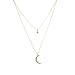 Lux Accessories Pave Star Crescent Moon Galaxy BFF Delicate Best Friends Necklace (2 PC)