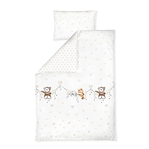 Julius Zoellner Childrens Bed Linen 100% Cotton Standard 100 by Oeko-Tex, Made in Germany, Size 100 x 135 + 40 x 60 cm, Schlummerband