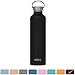 MIRA Alpine Stainless Steel Vacuum Insulated Water Bottle with 2 Lids, Durable Powder Coated Thermos | 34 oz (1000 ml) | Matte Black