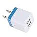 AutumnFall® Home Travel Dual Port AC USB Wall Charger for iPhone & Samsung Galaxy S7 (Blue)