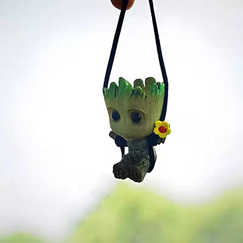 Car Hanging Accessories,Swing Smiling Little Tree Man,Car Mirror Hanging Accessories,car