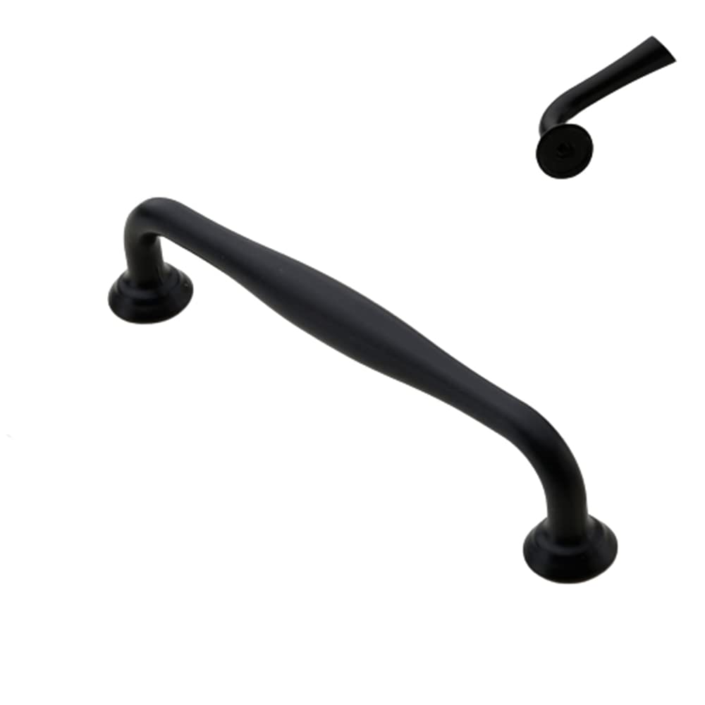 SEIWEI Black Cabinet Handles, 1/2Pcs Zinc Alloy Cupboard Handles, Drawer Handles with Screws for Kitchen Bedroom Furniture (Hole Centres:96mm / 128mm)