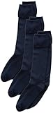 Jefferies Socks Big Girls'  School Uniform Knee High  (Pack of 3), Navy, Medium
