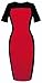 HOMEYEE Women's Fashion Colorblock Short Sleeve Slim Wear to Work Dress 483