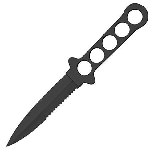 Qiorange Black Dive Knife ll, All Stainless with Line Cutter, Razor