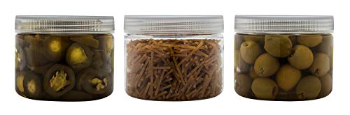 Silicook Clear Plastic Jar, Set of 3 - Round Shaped, Transparent, Food Storage Container, Kitchen & Household Organization for Dry goods, Pasta, Spices and More (XS)