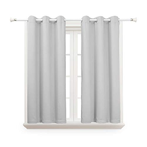 Roff Loff Bedroom Curtains Blackout Drapes For Living Room Triple Weave Thermal Curtains For Bathroom Windows Greyish White 42 Inch Wide By 54 Inch Length 2 Panels Pricepulse