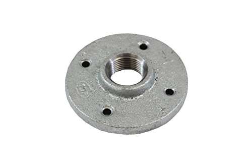 Galvanized Malleable Iron Pipe Floor Flanges Fittings with Four Holes Threaded FNPT Water Plumbing Tools Pipes Flange Size (10, 1/2")