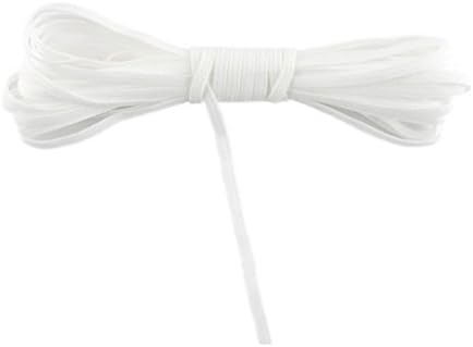 5 Yard 1/8" 3mm Solid Skinny Elastic Knitted Spandex Band Baby Headband Hair Tie Dress DIY Sewing Trim Craft(White)