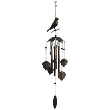 Jade Garden 3840501 Bird on Top Metal Wind Chime