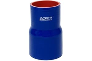 HPS HTSRNBLUE-280 2.25" - 2.5" ID, 4" Length, Silicone Reducer Coupler Hose, High Temp 4-Ply Reinforced, Silicone, Blue