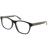 Gucci GG 0004OA 002 Asian Fit Black Plastic Square Eyeglasses 55mm