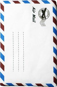 Amazon 面白ブックカバー エアメール 文庫本サイズ 紐しおり付き かわいい Book Cover ブックカバー 文房具 オフィス用品