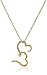 Amazon Collection Gold Plated 925 Sterling Silver AAA Cubic Zirconia Double Heart Pendant Necklace, 18
