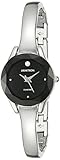 Armitron Women's 75/5327BKSV Diamond-Accented Dial Silver-Tone Bangle Watch