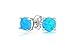 Women Sterling Silver Magnificent 6mm Round Simulated Blue Opal Stud Earring, Ear Pierced Only