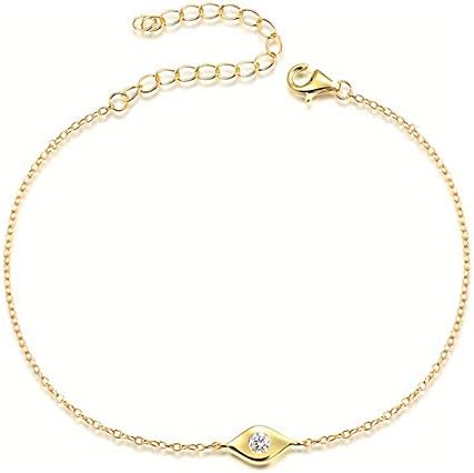 Lemon Grass Dainty Evil Eye Bracelet Sterling Silver Bracelets