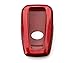 iJDMTOY Glossy Metallic Red Exact Fit Key Fob Shell Cover Compatible with 2017/2018-up Toyota Camry Prius Prime Mirai C-HR, etc w/Push Start Engine Feature