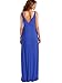 Verdusa Women's Casual Sleeveless Deep V Neck Summer Beach Maxi Long Dress Dress Blue L