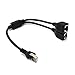 RJ45 Network 1 to 2 Port Ethernet Adapter Splitter,Sprtjoy RJ45 Male to 2 x Female LAN Ethernet Splitter Adapter Cable Compatible with Cat5, Cat5e, Cat6, Cat7 (Black-1 to 2)
