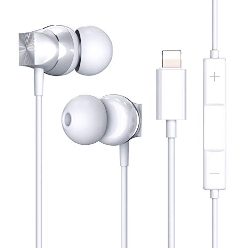 Lightning Headphones with Connector, Microphone MFi Certified Wired