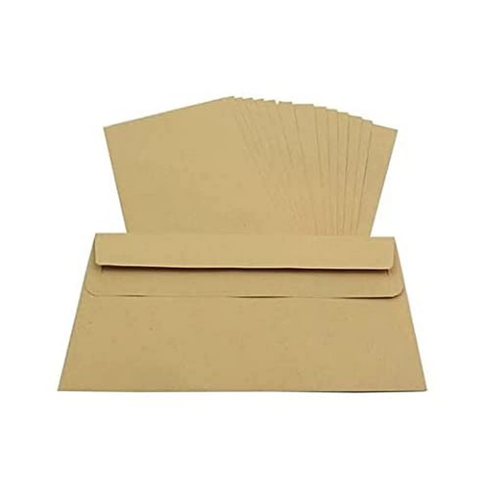 Packitsafe 100 x DL Size Plain Envelopes 110mm x 220mm Self-Seal Manilla (Brown) Standard Paper Mailers