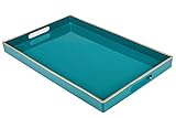MAONAME Teal Serving Tray with Handles, Modern