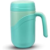 Urtimit Ceramic Spill Proof Travel Mug Thermal Coffee Mug Keep Warm On the Go Travel Coffee Mug with Lid and Handle 12oz Gift Mugs Office Mug-Blue