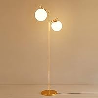Led Creative Floor Lamps 2 Lights Post Modern Golden Iron Round