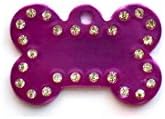 Petter Swarovski Element Bone Shape Pet ID Tags (Purple)