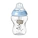 Tommee Tippee Closer to Nature Baby Bottles, Blue | Slow Flow Breast-Like Nipple with Anti-Colic Valve (9oz, 2 Count)