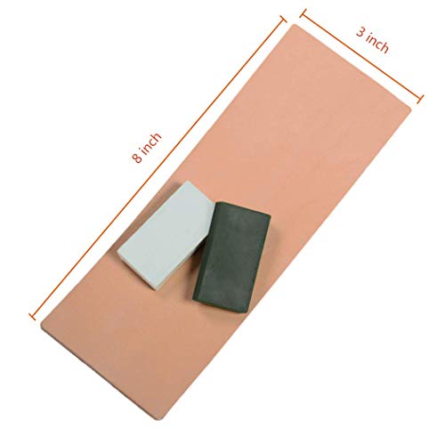 Genuine Leather Strop with Polishing Compounds Stropping Knife Sharpening Kit with Smooth