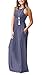 GRECERELLE Women's Sleeveless Racerback Loose Plain Maxi Dresses Casual Long Dresses with Pockets, Purple Gray, Medium