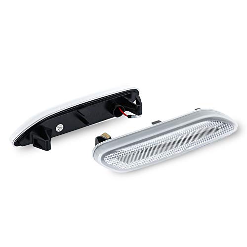 Gempro 2Pcs Clear Lens LED Front Fender Side Marker Turn Signal Light