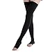 DOTASI 23-32mmhg Compression Thigh High Open-Toe Socks Graduated Support Prevent Varicose Veins Stocking Silicone Anti-Slip (Black-XXL)