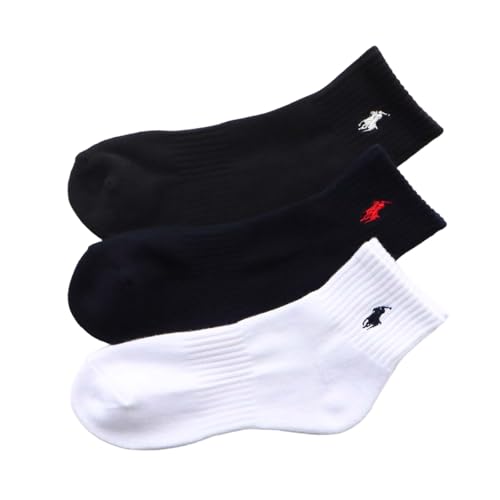 【3足セット】レディース 足底パイル ワンポイント ショートソックス 93246914 23-25cm 05.ネイビー×ホワイト×ブラック