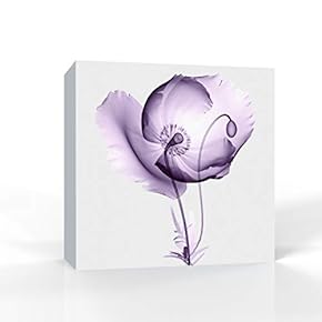 Canvas Wall Art Purple Flower Pictures Home Wall Decorations for Bedroom Living Room Paintings Canvas Prints Framed - 12x12 inches