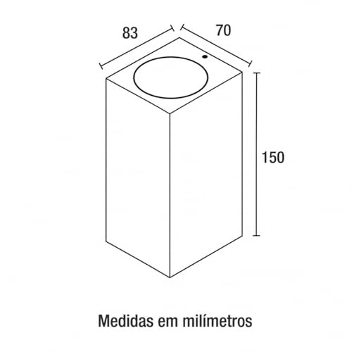Luminária Arandela LED Externa 2 Fachos Quadrada IP54 Preta para Fachadas