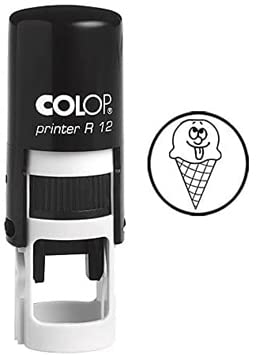 ICE Cream Self Inking Mini Rubber Stamp Colop Round Decorative Teachers Stamps 12mm