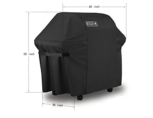 BOSSJOY Gas Grill Cover Large 60 Inch Heavy-Duty Waterproof Gas BBQ Grill Cover for Weber, Holland, Jenn Air, Brinkmann and Char Broil