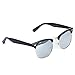 WearMe Pro - Semi Rimless Style Sunglasses Retro Mirror Lens Sunglasses (Black/Mirrored Silver, 48)