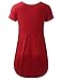 AMORE ALLFY Women's V-Neck Flare Tunic Top Red Medium