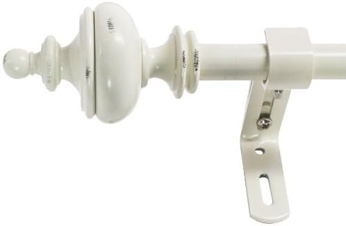 Montevilla 5/8-Inch Urn Window Treatment Rod Set, 86 to 128-Inch, Distressed White by Montevilla